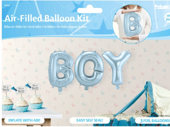 Babyblauwe Folie Ballonnen Set BOY