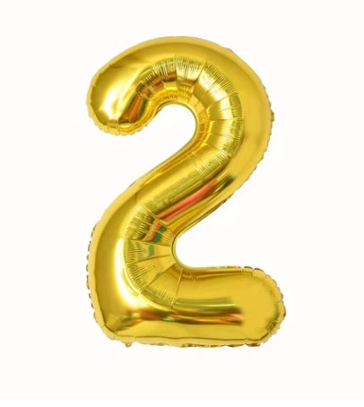 Folieballon Cijfer 2 - Goud 32inch (81cm)