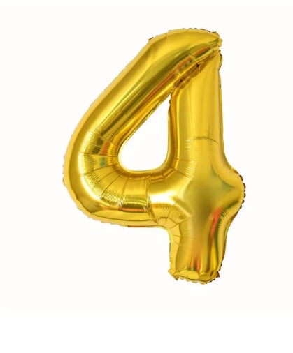 Folieballon Cijfer 4 - Goud 32inch (81cm)