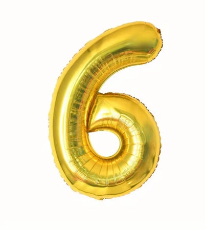Folieballon Cijfer 6 - Goud 32inch (81cm)