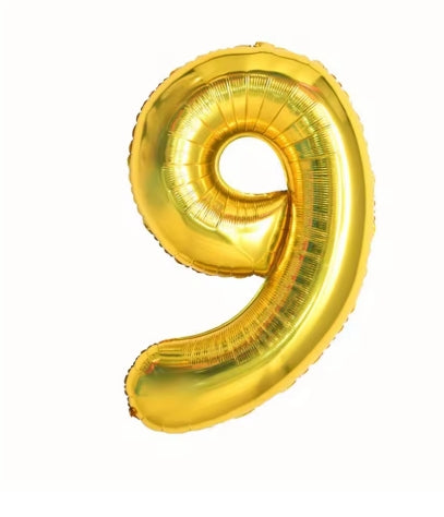 Folieballon Cijfer 9 - Goud 32inch (81cm)