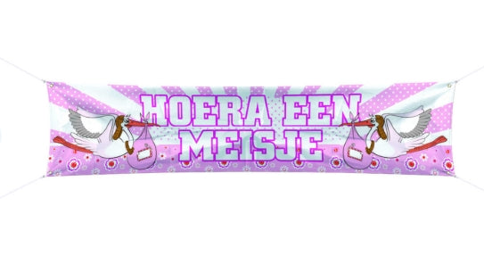 Spandoek hoera een meisje - 177x41cm