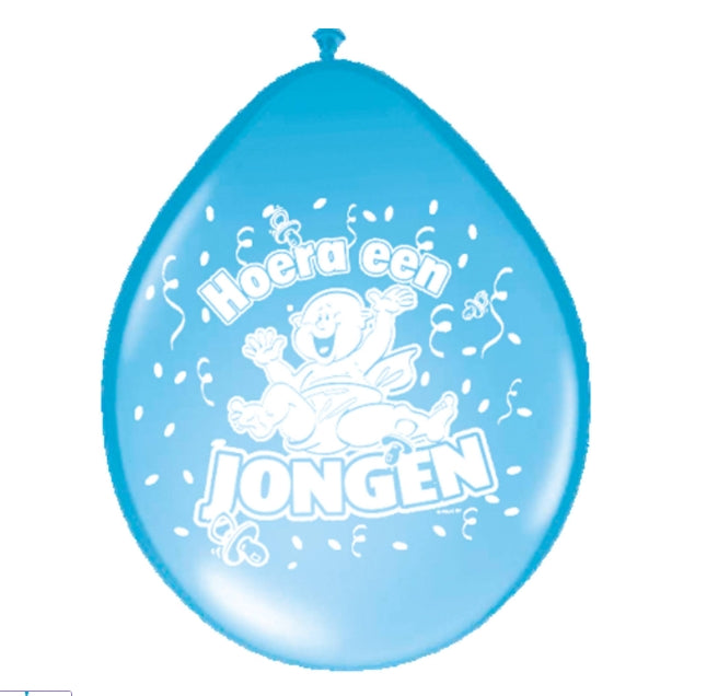 Geboorte Ballonnen - Hoera een Jongen - 8 stuks