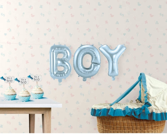 Babyblauwe Folie Ballonnen Set BOY