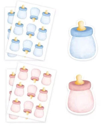 Gender Reveal-spel voor babyshower met poster 36-delige stemstickers voor meisjes of jongens