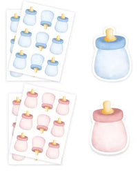 Gender Reveal-spel voor babyshower met poster 36-delige stemstickers voor meisjes of jongens