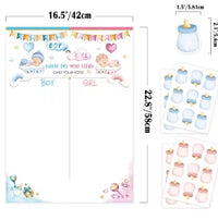 Gender Reveal-spel voor babyshower met poster 36-delige stemstickers voor meisjes of jongens