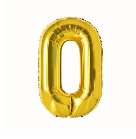 Folieballon Cijfer 0 - Goud 32inch (81cm)