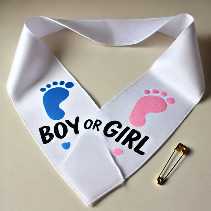 Gender Reveal Sjerp - Boy or Girl?  Babyshower Accessoire